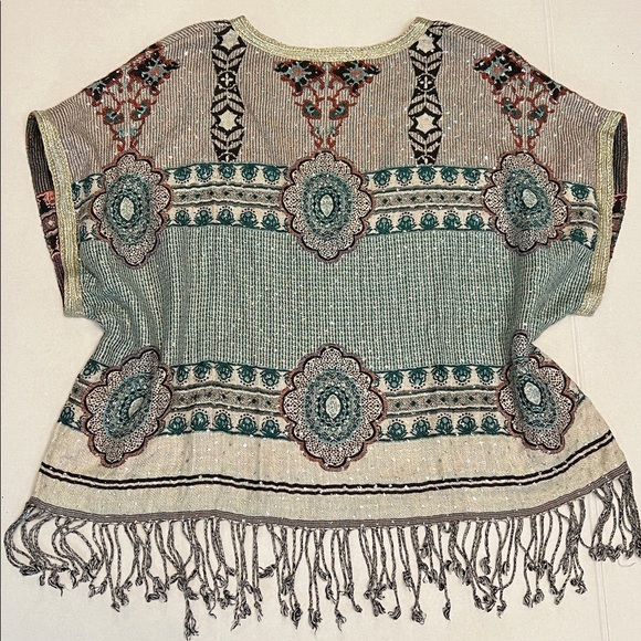 FARM RIO BRAZIL WOMENS BOHO FRINGE TOP - Picture 2 of 16